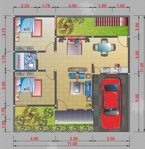foto denah rumah tipe A perumahan GRAHA MITRA 2