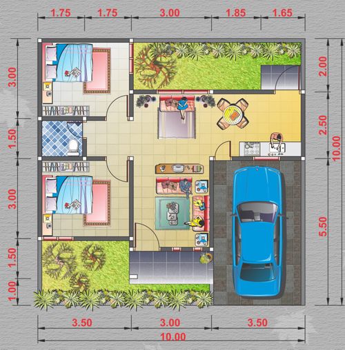 foto denah rumah tipe B perumahan GRAHA MITRA 2