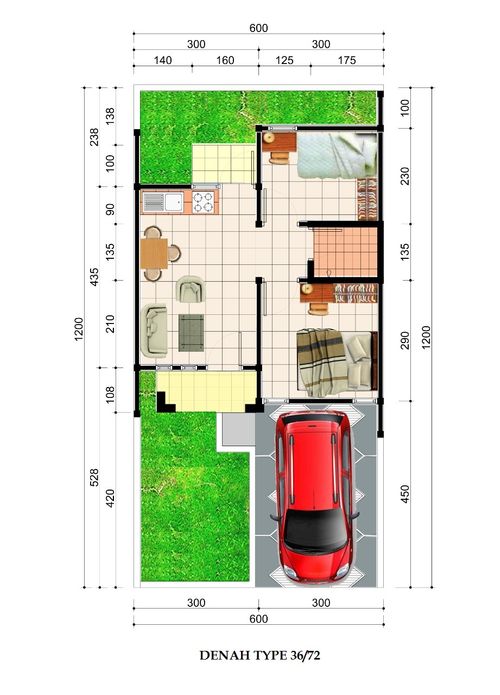 foto denah rumah tipe Almond perumahan Griya Asri Puncak