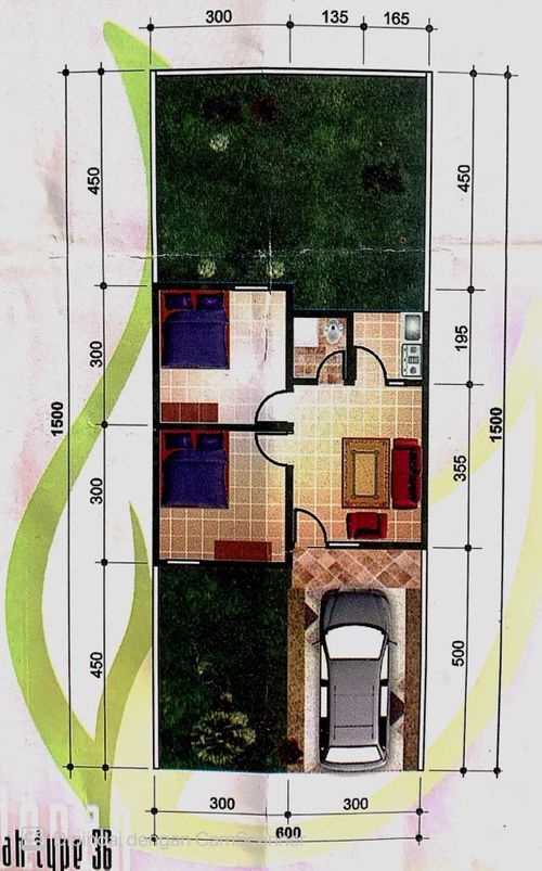foto denah rumah tipe 36 perumahan BUKIT ALAM SUTERA