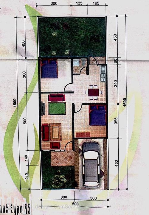 foto denah rumah tipe 45 perumahan BUKIT ALAM SUTERA