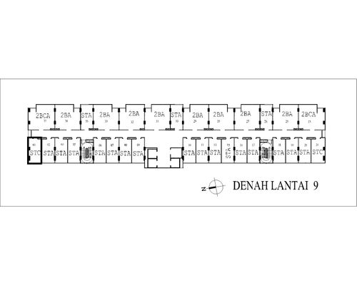 foto denah rumah tipe STA Barat (Lt 9,10,11,12,15,16,17) perumahan Apartemen Poris 88