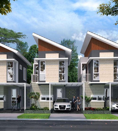 foto tampak rumah tipe Akasha perumahan SA5.16-01 CLUSTER LAVESH KHI