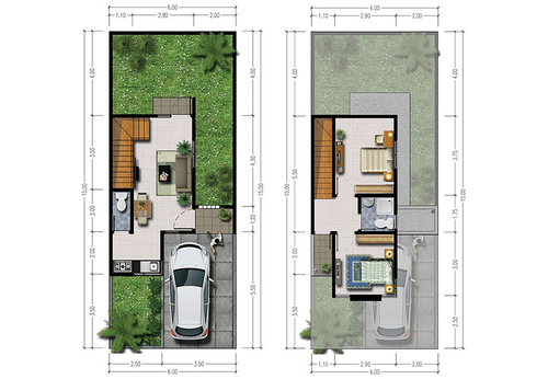 foto denah rumah tipe Akasha perumahan SA5.16-01 CLUSTER LAVESH KHI