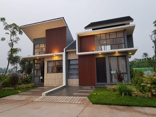 foto tampak rumah tipe EYRINE PLUS perumahan GOLDEN PARK 3