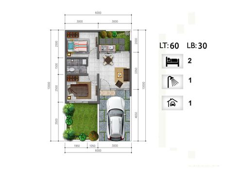 foto denah rumah tipe IRISH perumahan GOLDEN PARK 3