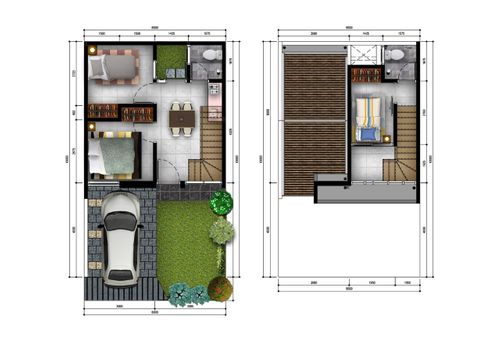 foto denah rumah tipe NEW ORYZA perumahan GOLDEN PARK 3