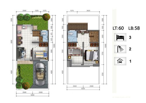 foto denah rumah tipe HERMES perumahan GOLDEN PARK 3