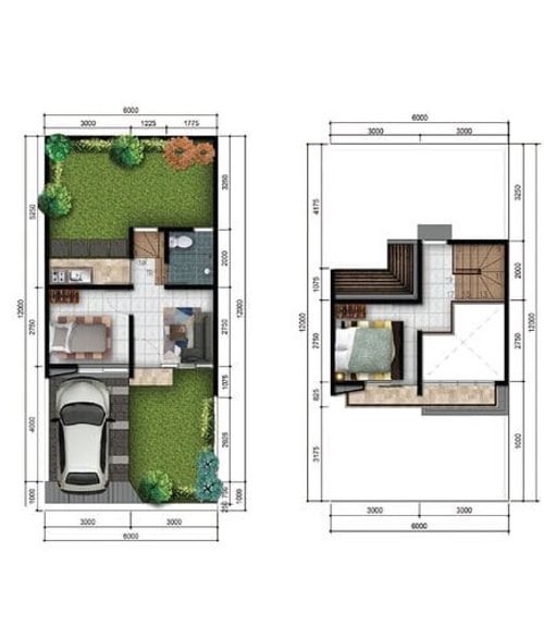 foto denah rumah tipe SELENA perumahan GOLDEN PARK 3