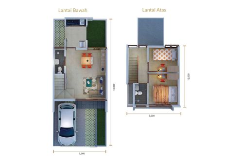 foto denah rumah tipe Deaux perumahan Premier Estate 3
