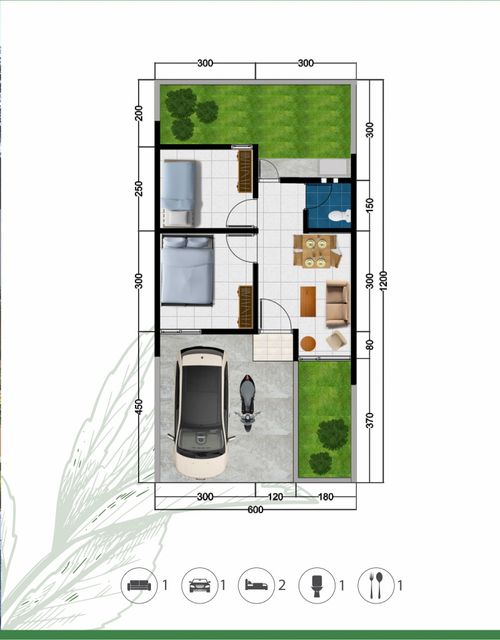 foto denah rumah tipe 36 perumahan OMA INDAH KAPUK