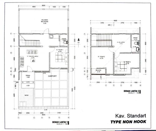 foto denah rumah tipe NON HOOK perumahan PONDOK PERMAI BANDARA