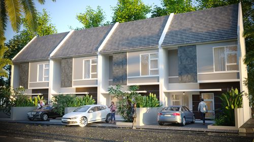 foto tampak rumah tipe 45 hook perumahan Sawangan Residence Ideal