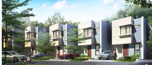 foto tampak rumah tipe MIZU A perumahan KEBAYORAN PIAZZA HARMONY 1