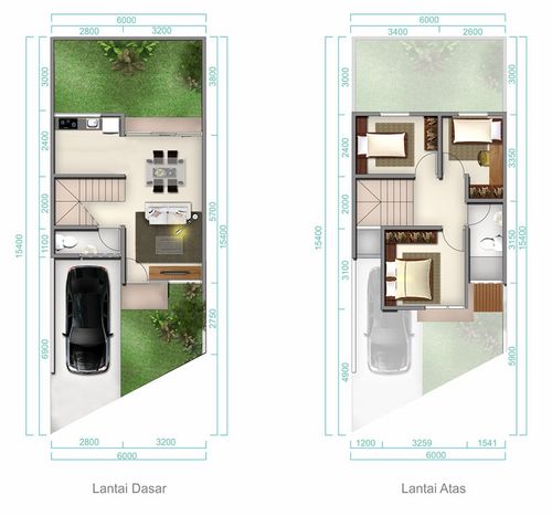 foto denah rumah tipe MIZU B perumahan KEBAYORAN PIAZZA HARMONY 1