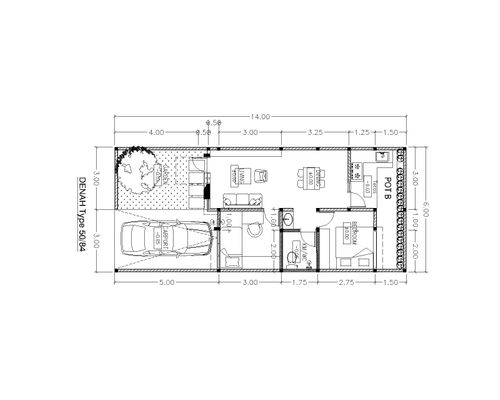 foto denah rumah tipe T. 50 / 84 perumahan Perum AUSTINVILLE Tahap II