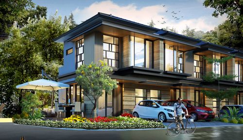 foto tampak rumah tipe Crystal Balcony perumahan The Golden Stone - Cluster Diamond