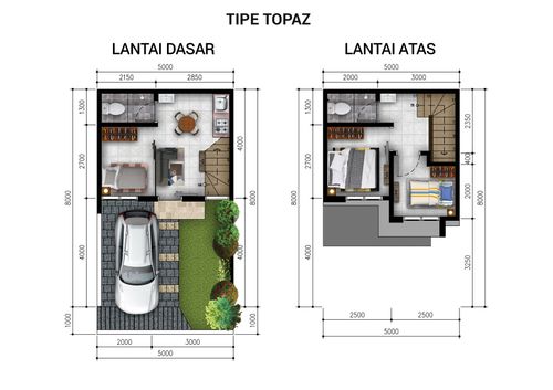 foto denah rumah tipe Topaz Hook perumahan The Golden Stone - Cluster Diamond
