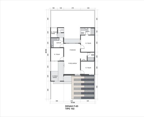 foto denah rumah tipe T. 102 / 200 perumahan Perum AUSTINVILLE Tahap II
