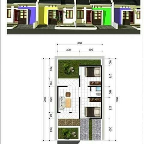 foto denah rumah tipe 36/72 perumahan AR Bastien Residence 2