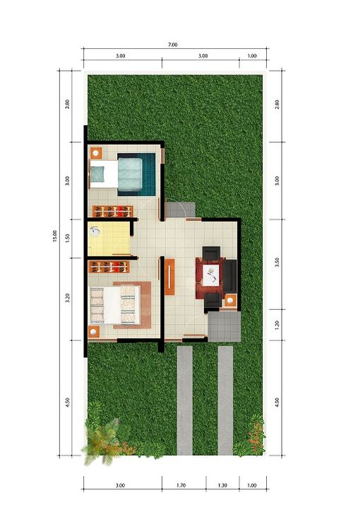 foto denah rumah tipe Canna perumahan CitraRaya City Cluster Springhill