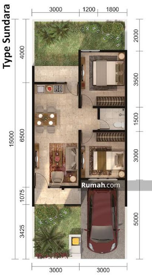 foto denah rumah tipe Sundara perumahan Perumahan Buana Gardenia