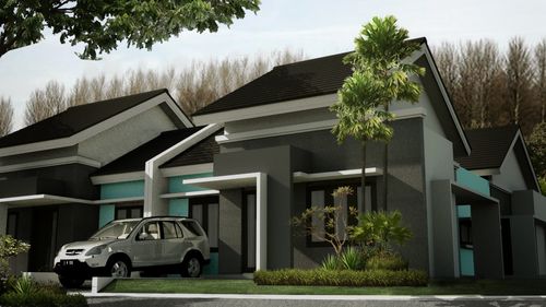 foto tampak rumah tipe DILENIA perumahan Jade Ville