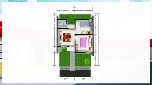 foto denah rumah tipe 29La. perumahan Puri Anggrek Serang 4 Teritih