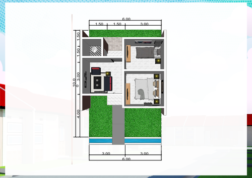 foto denah rumah tipe 29H. perumahan Taman Warnasari Indah I