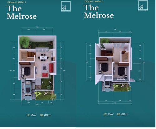foto denah rumah tipe Melrose perumahan Perumahan The OZ