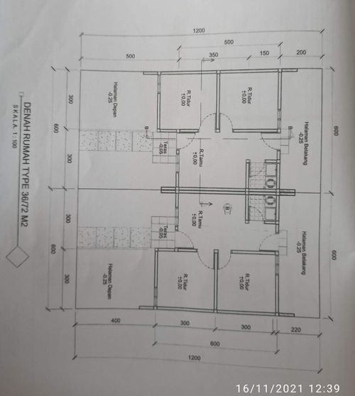 foto denah rumah tipe 36/72 perumahan Griya Sindangsari Permai
