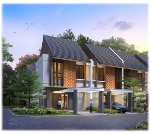 foto tampak rumah tipe PINE HOOK perumahan CIMANGGIS GOLF ESTATE