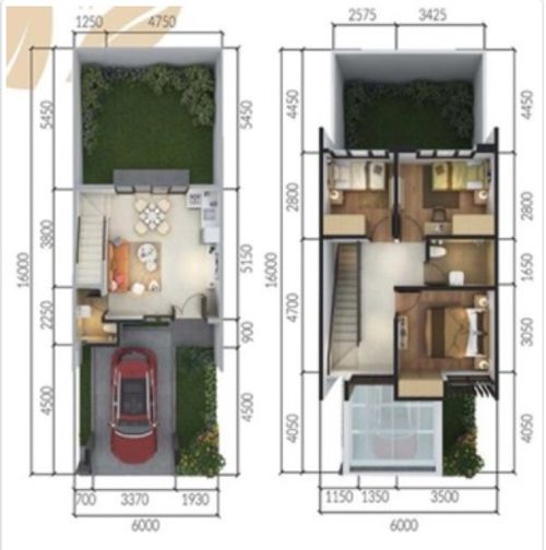foto denah rumah tipe PINE HOOK 137 perumahan CIMANGGIS GOLF ESTATE