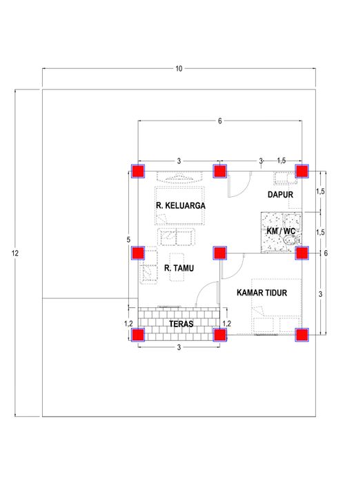 foto denah rumah tipe 36 perumahan DAFFA PUTRA MANTAREN