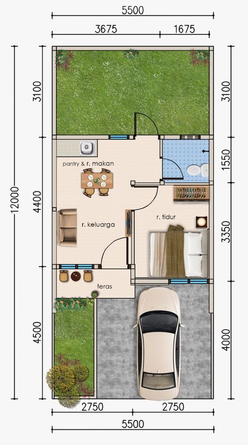 foto denah rumah tipe G16 (T.29) perumahan PLAMONGAN INDAH