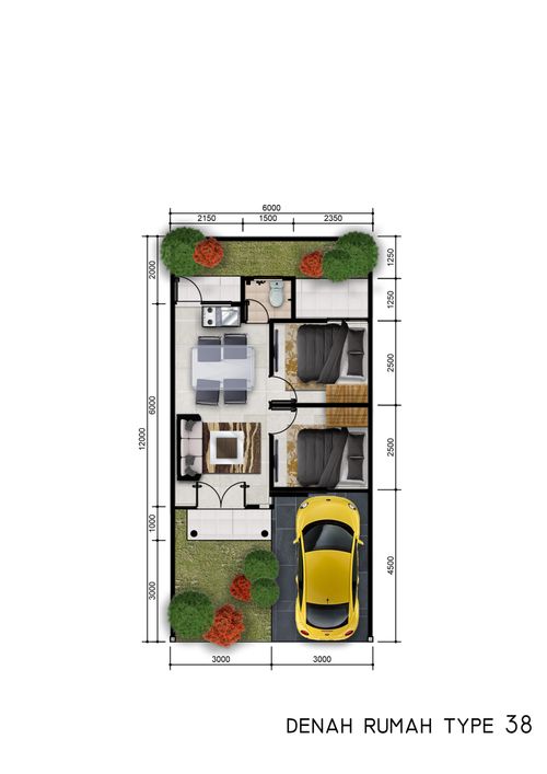 foto denah rumah tipe 38 perumahan Maharaja Residence
