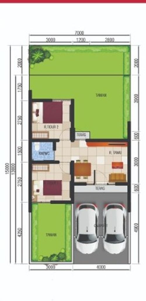 foto denah rumah tipe 30/82 F1-06 perumahan PERMATA SUKODONO RAYA