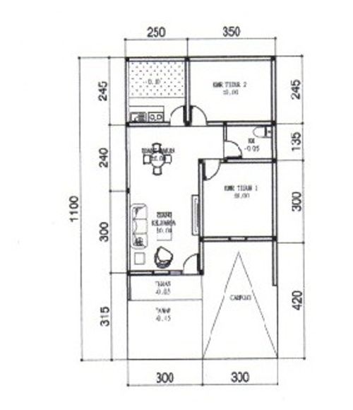 foto denah rumah tipe 36 perumahan Spring Garden Recidence