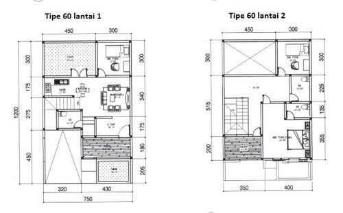 foto denah rumah tipe 60 perumahan Spring Garden Recidence