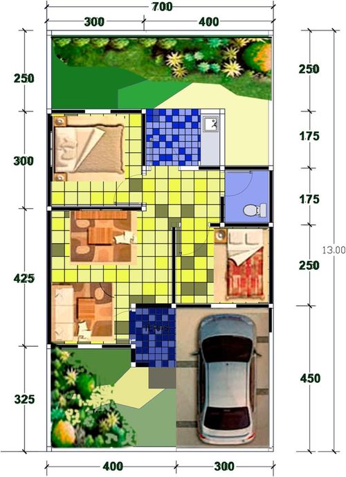 foto denah rumah tipe Arjuno perumahan PESONA GREEN ELEVEN