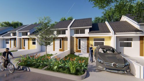 foto tampak rumah tipe Mahameru & Semeru perumahan PESONA GREEN ELEVEN