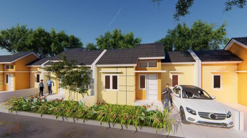 foto tampak rumah tipe Ijen perumahan PESONA GREEN ELEVEN