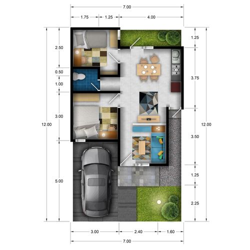 foto denah rumah tipe CALLA perumahan AMIRA TOWN HOUSE