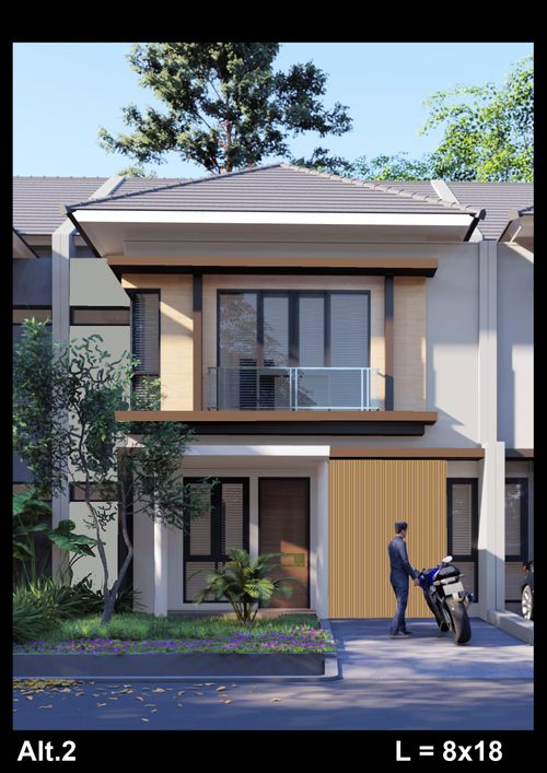 foto tampak rumah tipe Geranium 144/180 perumahan CASA JARDIN RESIDENCE