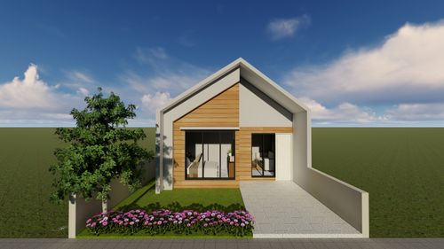 foto tampak rumah tipe 30/90 perumahan SAMOTA BEACH RESIDENCE
