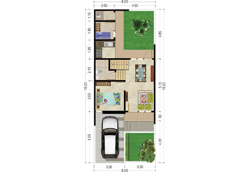 foto denah rumah tipe 69/108 perumahan SA2.19-01 CLUSTER VASANA KHI