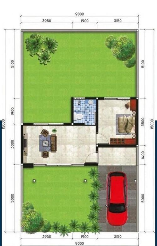 foto denah rumah tipe OPAL perumahan RIVER VALLEY RESIDENCE