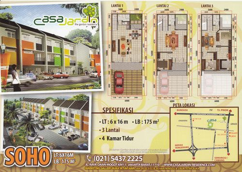 foto tampak rumah tipe Soho 96/175 perumahan CASA JARDIN RESIDENCE