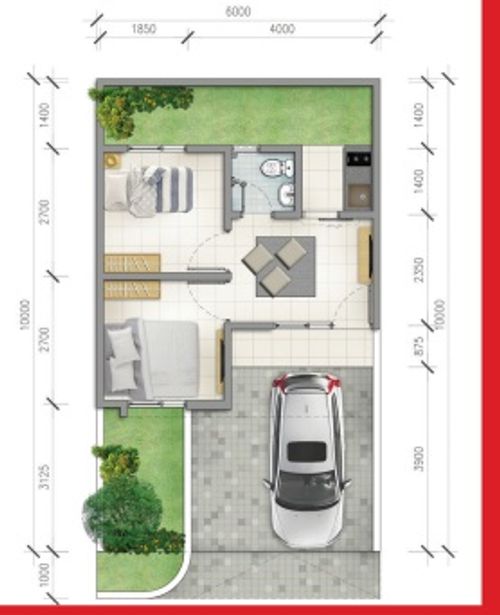 foto denah rumah tipe TULIP 2 perumahan SINAR GADING RESIDENCE