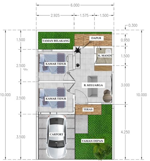 foto denah rumah tipe SPR TIIF perumahan Star Perdana Residence